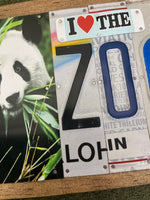 I Love the Zoo License Plate Sign (Panda)