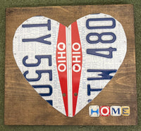Home is Where the Heart is License Plate Sign (version Ohio home)
