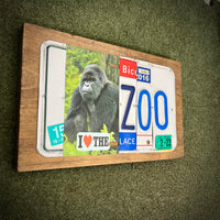 I Love the Zoo License Plate Sign (version gorilla green 2-22)