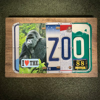 I Love the Zoo License Plate Sign (version Gorilla black 88)