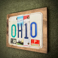 Ohio License Plate Sign (version P RED)