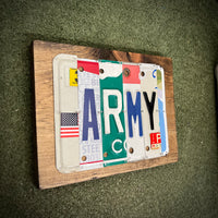Army License Plate Sign (version Red P)
