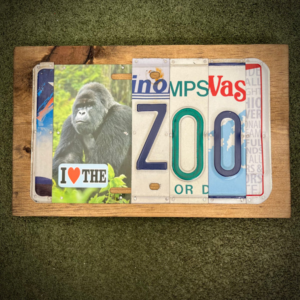 I Love the Zoo License Plate Sign (version Gorilla Mountain)