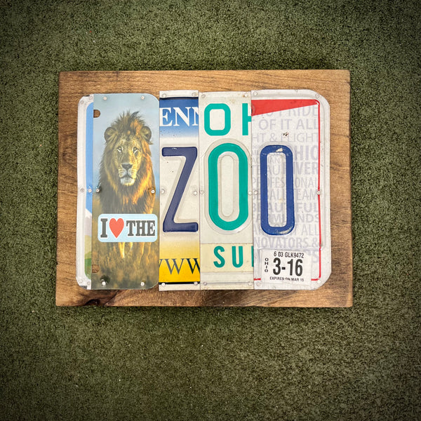 I Love the Zoo License Plate Sign (version Lion white 3-16)