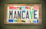 Mancave License Plate Sign (version green v)