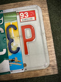 Jeep License Plate Sign (version 93 red)