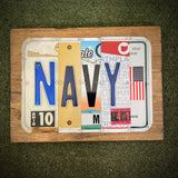Navy License Plate Sign Pink (version 4-1 pink)