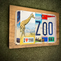 I Love the Zoo License Plate Sign  (version Giraffe green 3-18)