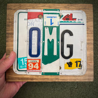 OMG License Plate Sign (version red barn)