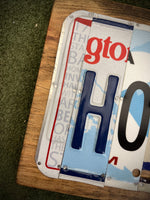 Hope License Plate Sign (version blue mountains)