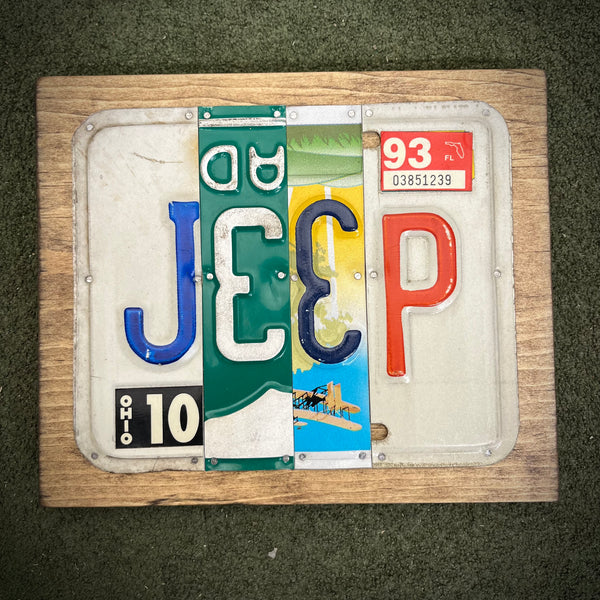Jeep License Plate Sign (version 93 red)