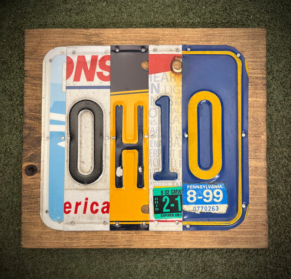 Ohio License Plate Sign (version 8-99 Blue)