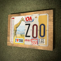I Love the Zoo License Plate Sign (version Giraffe 20 1-22)