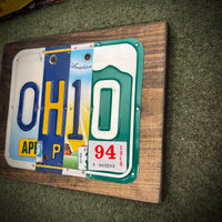 Ohio License Plate Sign (version 94 White)