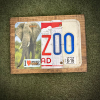 I Love the Zoo License Plate Sign (version elephant white 8-16)