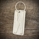 Blue License plate letter keychain