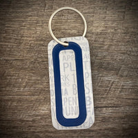 Blue License plate letter keychain