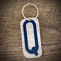 Blue License plate letter keychain