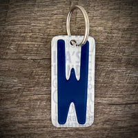 Blue License plate letter keychain