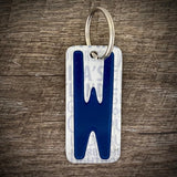 Blue License plate letter keychain