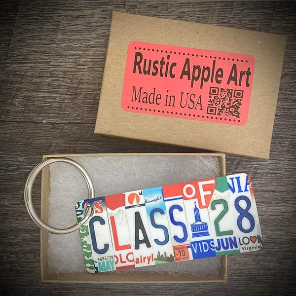 Copy of Class of 2028 License Plate Keychain, Class of 2028 gift, Class of 2028 bagtag, Gift for graduation, gift for graduate, Class of 28 keychain