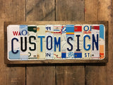 Custom License Plate Sign, Last Name, Custom Sign, Customized, Personalized, Unique Gift, 10 Year Tin Anniversary Gift ,Wedding Gift