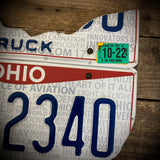Ohio Truck License plate map PKV 2340 (Free Shipping)
