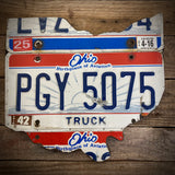 Ohio Truck 2 License plate map PGY 5075 (Free Shipping)