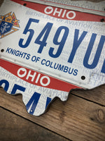 Knights of Columbus Ohio License plate map (Free Shipping)