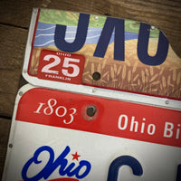 Ohio bicentennial 3 License plate map CJ64QX (Free Shipping)