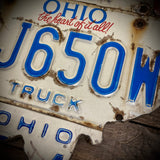 Ohio Truck vintage License plate map PJ650W (Free Shipping)