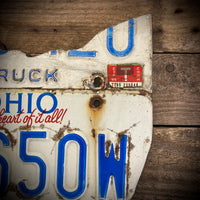 Ohio Truck vintage License plate map PJ650W (Free Shipping)