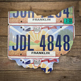 Ohio License plate map JDL 4848 (Free Shipping)