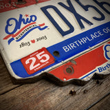 Ohio bicentennial 4 License plate map DX56JX (Free Shipping)