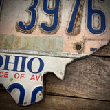 Ohio rustic License plate map CGT 3976 (Free Shipping)