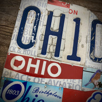 Ohio License plate map Ohio835 (Free Shipping)