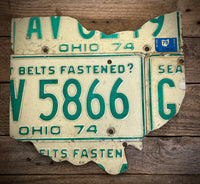 Ohio 1974 #4 License plate map V 5866 (Free Shipping)