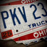 Ohio Truck License plate map PKV 2340 (Free Shipping)