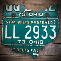 Ohio 73 License plate map LL 2933 (Free Shipping)