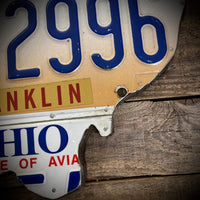 Ohio Tan License plate map CVG 2996(Free Shipping)