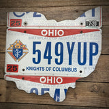 Knights of Columbus Ohio License plate map (Free Shipping)