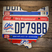 Ohio bicentennial License plate map DP79BB (Free Shipping)