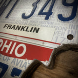 Ohio Franklin License plate map HWT 3497 (Free Shipping)