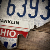 Ohio Franklin 3 License plate map FWB 6393 (Free Shipping)